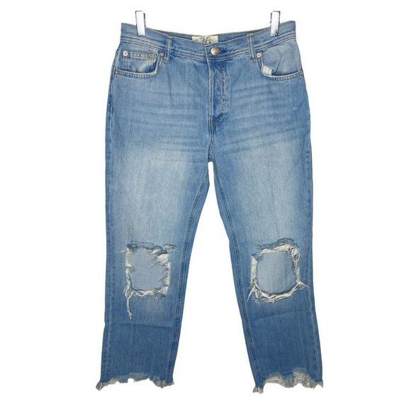 We the Free x Free People Maggie Mid Rise Straight Distressed Jeans - Picture 2 of 9